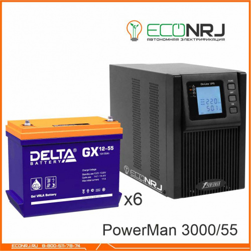 ИБП POWERMAN ONLINE 3000 Plus + Delta GX 12-55 фото 3