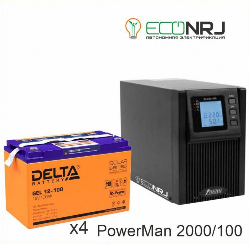 ИБП POWERMAN ONLINE 2000 Plus + Delta GEL 12-100 фото 2