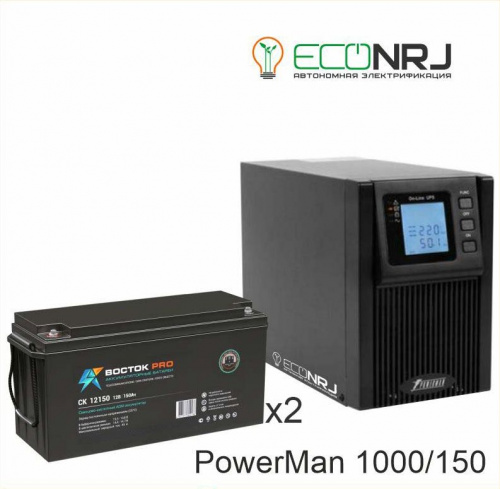 ИБП POWERMAN ONLINE 1000 Plus + ВОСТОК PRO СК-12150 фото 2