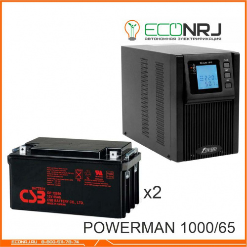 ИБП POWERMAN ONLINE 1000 Plus + CSB GP12650 фото 2