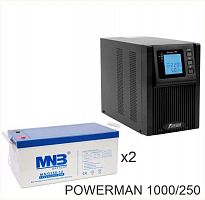 ИБП POWERMAN ONLINE 1000 Plus + MNB MNG250-12