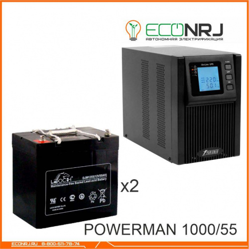 ИБП POWERMAN ONLINE 1000 Plus + LEOCH DJM1255 фото 2