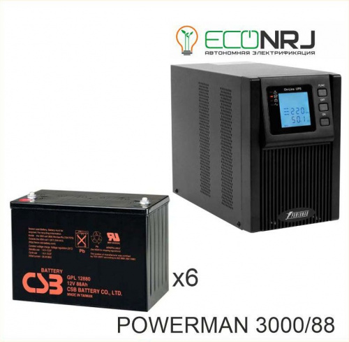 ИБП POWERMAN ONLINE 3000 Plus + CSB GPL12880 фото 2