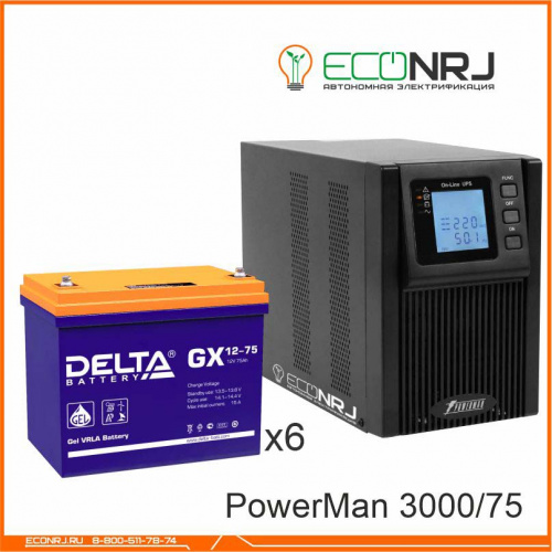 ИБП POWERMAN ONLINE 3000 Plus + Delta GX 12-75 фото 2