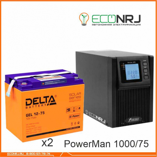 ИБП POWERMAN ONLINE 1000 Plus + Delta GEL 12-75 фото 3