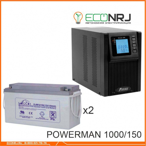 ИБП POWERMAN ONLINE 1000 Plus + LEOCH DJM12150 фото 2