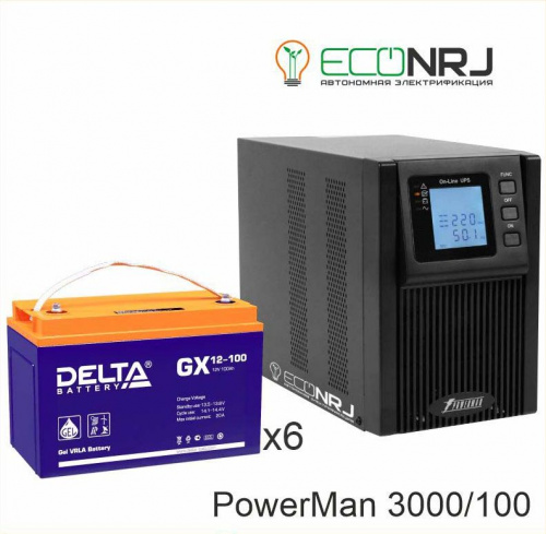 ИБП POWERMAN ONLINE 3000 Plus + Delta GX 12-100 фото 2