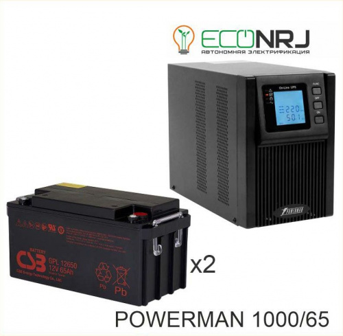 ИБП POWERMAN ONLINE 1000 Plus + CSB GPL12650 фото 3