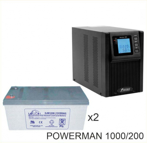 ИБП POWERMAN ONLINE 1000 Plus + LEOCH DJM12200