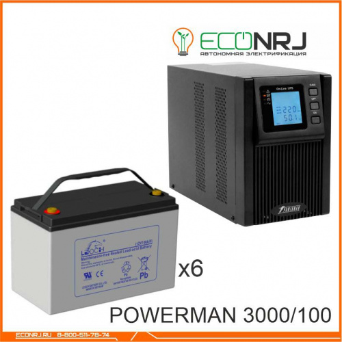 ИБП POWERMAN ONLINE 3000 Plus + LEOCH DJM12100 фото 2