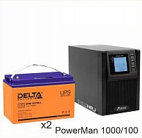 ИБП POWERMAN ONLINE 1000 Plus + Delta DTM 12100 L