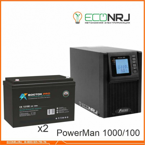 ИБП POWERMAN ONLINE 1000 Plus + ВОСТОК PRO СХ-12100 фото 3