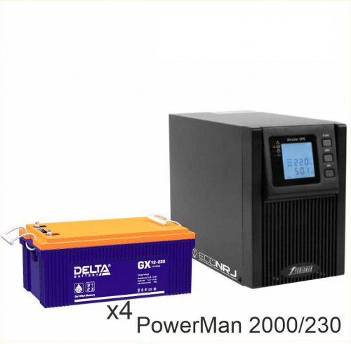 ИБП POWERMAN ONLINE 2000 Plus + Delta GX 12-230