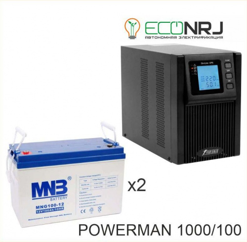 ИБП POWERMAN ONLINE 1000 Plus + MNB MNG100-12 фото 3