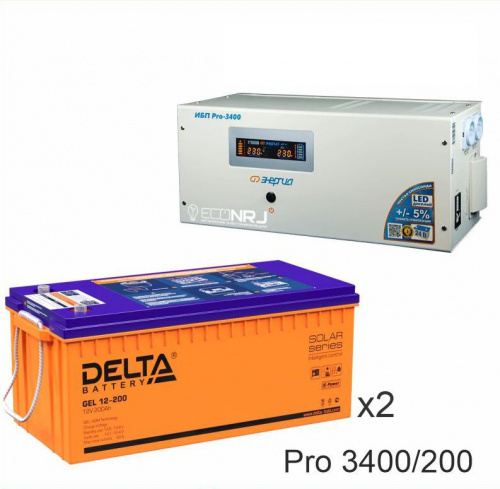 Энергия PRO-3400 + Аккумуляторная батарея Delta GEL 12-200