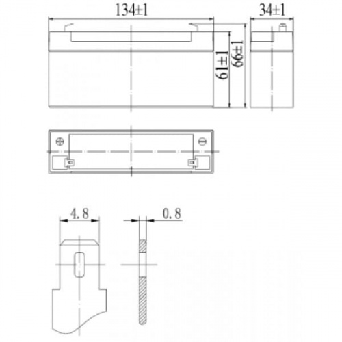 Аккумуляторная батарея Delta DT 6033 фото 2