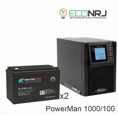 ИБП POWERMAN ONLINE 1000 Plus + ВОСТОК PRO СК-12100 фото 2