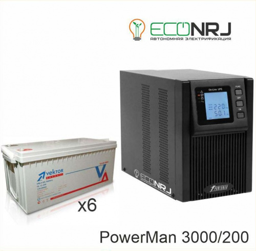 ИБП POWERMAN ONLINE 3000 Plus + Vektor GL 12-200 фото 2