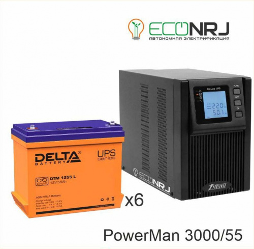 ИБП POWERMAN ONLINE 3000 Plus + Delta DTM 1255 L фото 2