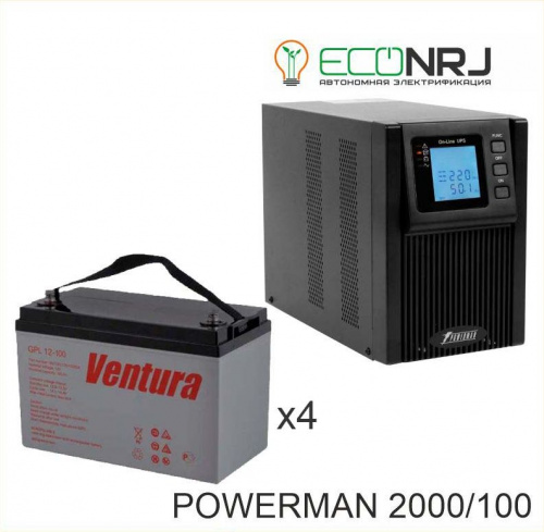 ИБП POWERMAN ONLINE 2000 Plus + Ventura GPL 12-100 фото 2