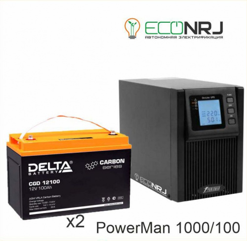 ИБП POWERMAN ONLINE 1000 Plus + Delta CGD 12100 фото 3