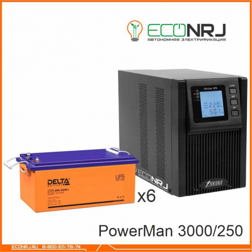 ИБП POWERMAN ONLINE 3000 Plus + Delta DTM 12250 L фото 3