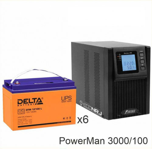 ИБП POWERMAN ONLINE 3000 Plus + Delta DTM 12100 L