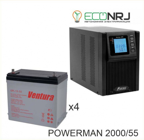 ИБП POWERMAN ONLINE 2000 Plus + Ventura GPL 12-55 фото 2