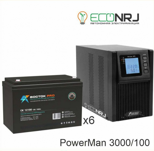 ИБП POWERMAN ONLINE 3000 Plus + ВОСТОК PRO СК-12100 фото 2