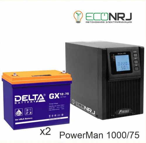 ИБП POWERMAN ONLINE 1000 Plus + Delta GX 12-75 фото 2