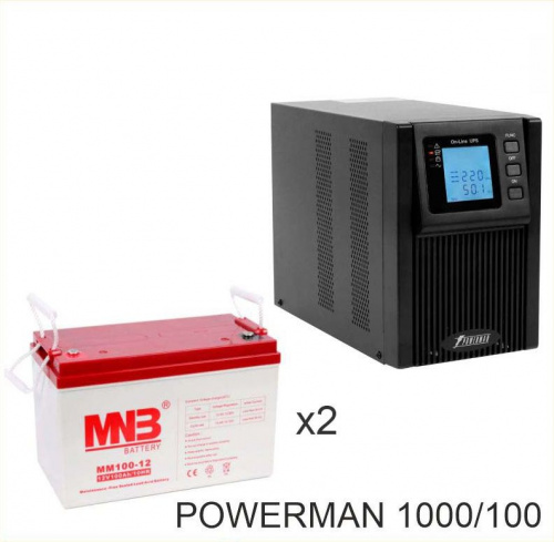 ИБП POWERMAN ONLINE 1000 Plus + MNB MМ100-12