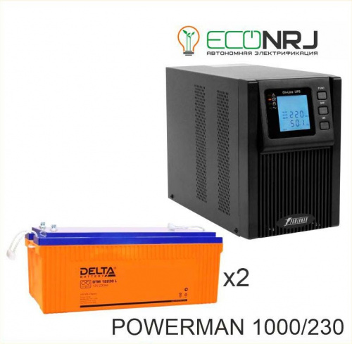 ИБП POWERMAN ONLINE 1000 Plus + Delta DTM 12230 L фото 3