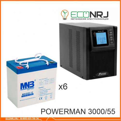 ИБП POWERMAN ONLINE 3000 Plus + MNB MNG55-12 фото 2