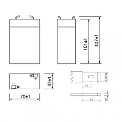 Аккумуляторная батарея Delta DT 6045 фото 2