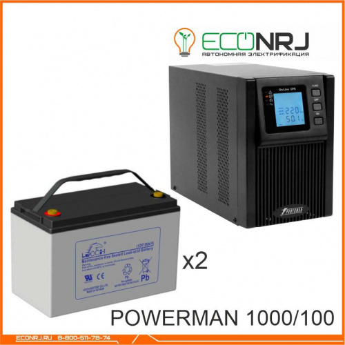 ИБП POWERMAN ONLINE 1000 Plus + LEOCH DJM12100 фото 2