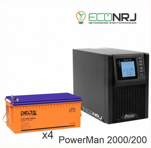 ИБП POWERMAN ONLINE 2000 Plus + Delta DTM 12200 L фото 2