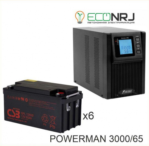 ИБП POWERMAN ONLINE 3000 Plus + CSB GPL12650 фото 3