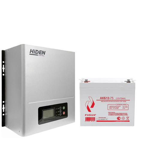 Комплект ИБП Hiden Control HPS20-1012N + АКБ Рубин 12-75