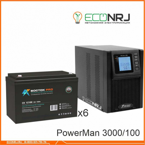 ИБП POWERMAN ONLINE 3000 Plus + ВОСТОК PRO СХ-12100 фото 3