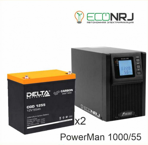 ИБП POWERMAN ONLINE 1000 Plus + Delta CGD 1255 фото 2