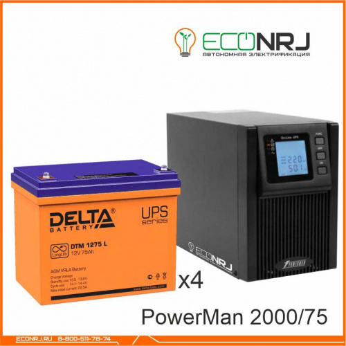 ИБП POWERMAN ONLINE 2000 Plus + Delta DTM 1275 L фото 3