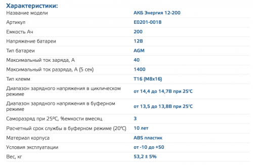 Аккумуляторная батарея  Энергия АКБ 12–200 фото 6