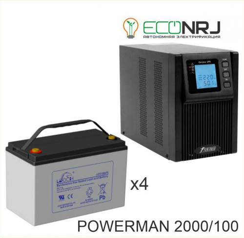 ИБП POWERMAN ONLINE 2000 Plus + LEOCH DJM12100 фото 2