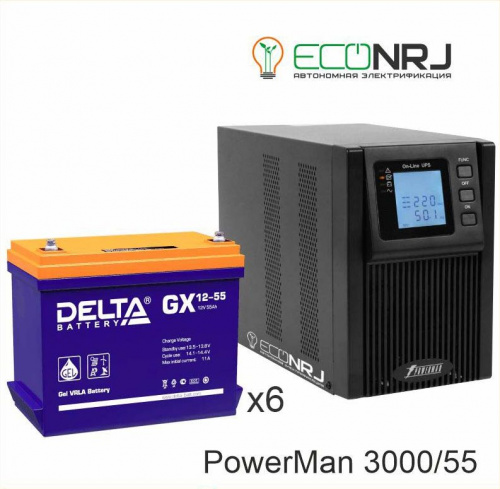 ИБП POWERMAN ONLINE 3000 Plus + Delta GX 12-55 фото 2