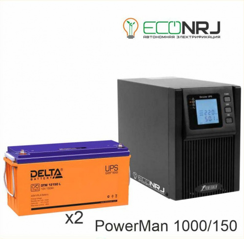 ИБП POWERMAN ONLINE 1000 Plus + Delta DTM 12150 L фото 3