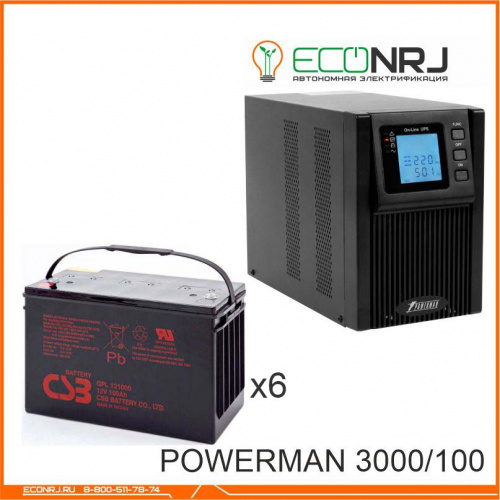 ИБП POWERMAN ONLINE 3000 Plus + CSB GPL121000 фото 2