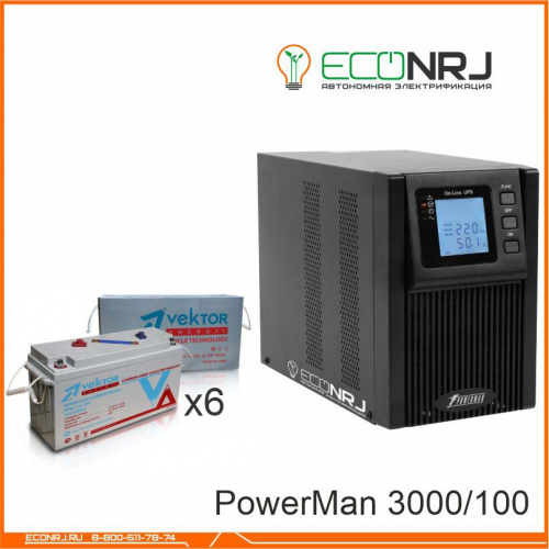 ИБП POWERMAN ONLINE 3000 Plus + Vektor VPbC 12-100 фото 3