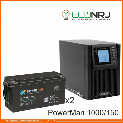 ИБП POWERMAN ONLINE 1000 Plus + ВОСТОК PRO СК-12150 фото 3