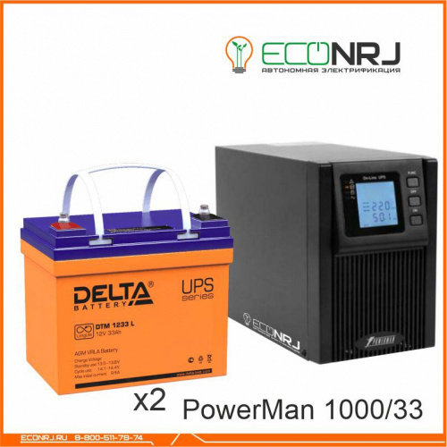 ИБП POWERMAN ONLINE 1000 Plus + Delta DTM 1233 L фото 3