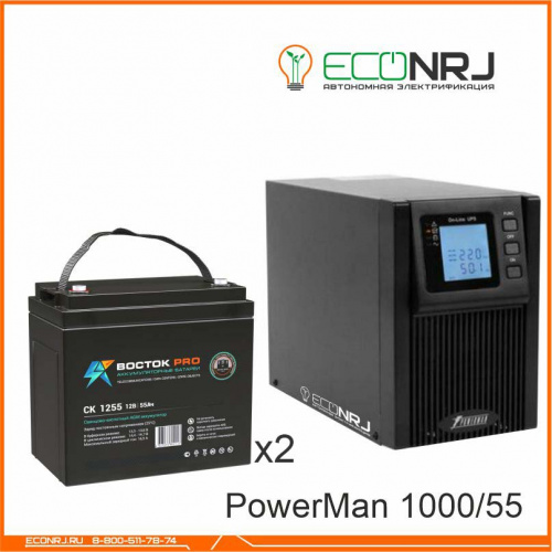 ИБП POWERMAN ONLINE 1000 Plus + ВОСТОК PRO СК-1255 фото 3